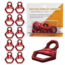 NACETURE Motorcycle Tie Down Anchors, Heavy Duty Stainless Steel, 10 Pieces, Dirt Bike Tie Down Rings, Accessories for Truck, RV, Trailer, Truck, Bed Tension Anchors (Red 10 Pack)