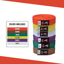 Fadi Sports Martial Arts Belt for Karate, Judo, Aikido and Taekwondo - Durable Cotton-Polyester Blend for Adults and Kids, Orange, 1