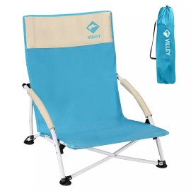 VILLEY Beach Camping Chair, Low Sling Outdoor Portable Lightweight