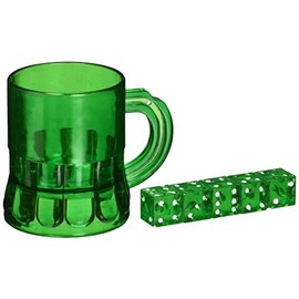 St Pat's Mug Shot w/Dice (Includes: Mug & 5 Dice) Party Accessory  (1 count) (6/Pkg)