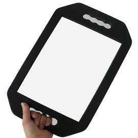 Beauty salon large hand mirror - Sponge square rear mirror - Unbreakable beauty mirror - Hair accessories rear head mirror - Large handle mirror, 1 piece, black / 미용실 대형 손거울 - 스펀지사각뒷거울 - 안깨지는 미용거울 - 헤어용품 뒷머리 거울 - 대형 손잡이거울, 1개, 검정색