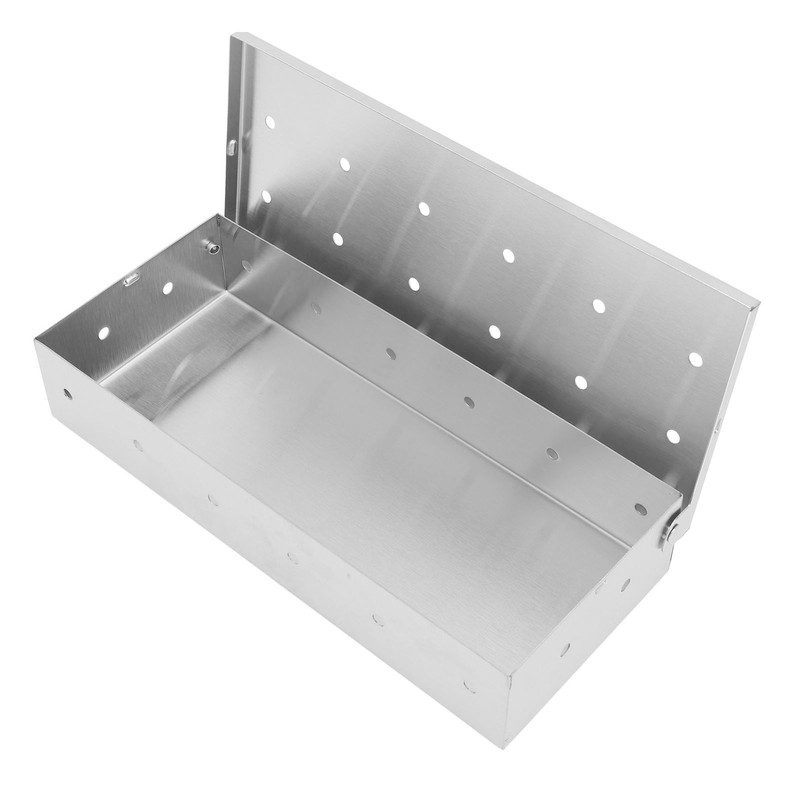 Smoker Box Professional Rectangular Add Smokey BBQ Flavor Stainless Steel