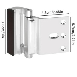 Stanz (TM) 2PCS Silver Color Home Security Door Lock, 2 Pack Childproof Door Reinforcement Lock with 3" Screws for Inward Swinging Door, Upgraded Night Lock to Defend Your Home