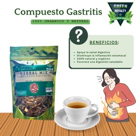 Green Royalty - Herbal Mix for Gastritis Relief | 100% Organic Digestive Support Tea Blend | Natural Ingredients | 4oz Resealable Bag | Non GMO