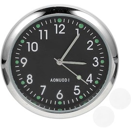 Mini Stick On Analogue Quartz Clock Car Dashboard Waterproof Motorcycle Boat Fridge (Silver)