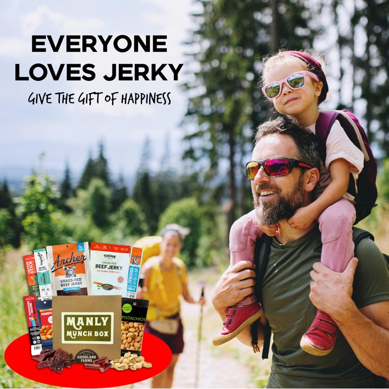 Manly Munch Box Jerky Gift Box, Curated Assortment of High