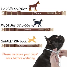 Wolfone Waterproof Dog Collar with Quick Release Buckle， Cute Adjustable Collar for Dogs Comfort Sturdy Durable Odor Proof Easy Care（Chocolate Cookie 46-70cm）