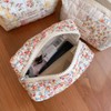AIXXCUVQ Checkered Floral Makeup Bag Soft and Comfortable Cotton Cosmetic