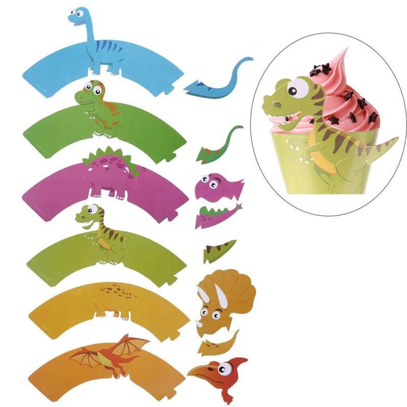 Dinosaur Birthday Party Cupcake Wrappers 48 pcs Kids Birthday Party