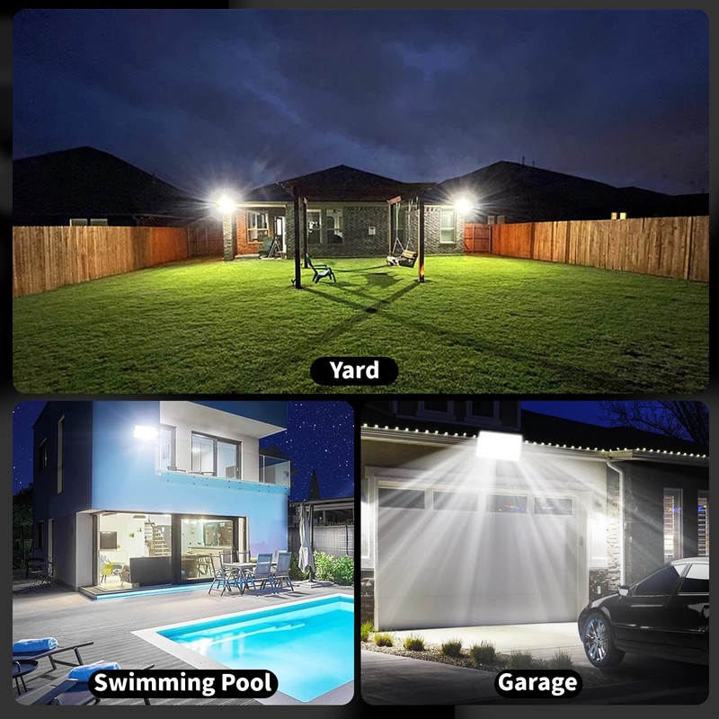 300W LED Flood Light, 36000LM Floodlight with Plug,IP66 Waterproof Outdoor