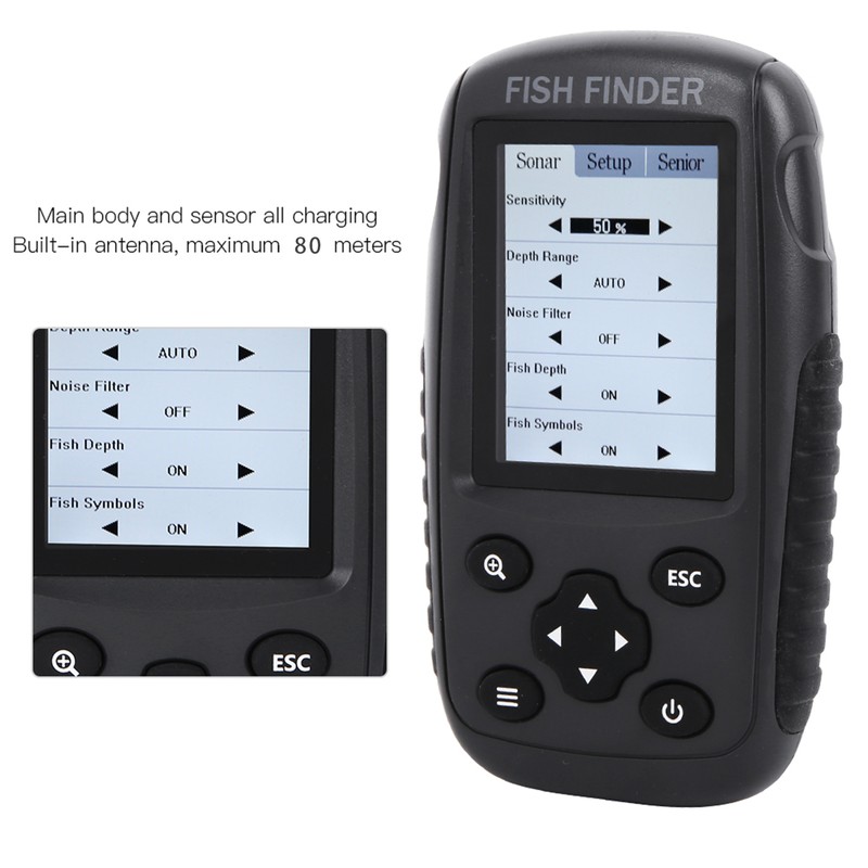 Plastic Charging Lattice Fish Finder Lightweight High Definition Screen Sensor