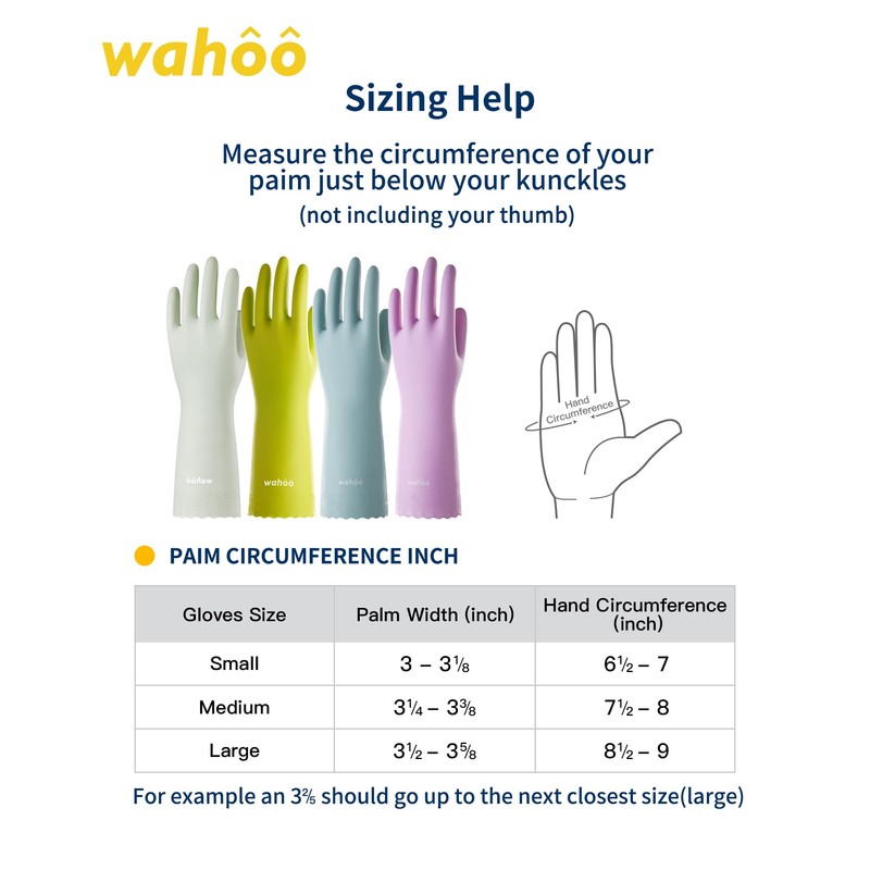 LANON wahoo Skin-Friendly Cleaning Gloves, Dishwashing Kitchen Gloves with Cotton