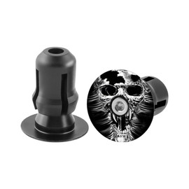 Sanmum Bicycle Handlebar Plugs Aluminium Bicycle Grips Connector Handlebar End Caps Handlebar Plug for Bicycle Mountain Bike Road Bike MTB BMX (Skull)