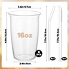 8 Pcs 16 Oz Clear Water Glass Set with Straw,