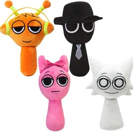 Sprunki Plush Toy,9.8in Funny Sprunki Plushies For Games Fans,Super Soft Collectible Stuffed Toy,Stocking Stuffers,Christmas Birthday Gifts For Boys Girls Aged 4 5 6 7 8 9 10+ Years Old. (4PCS)