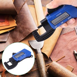 Thickness Gauge, Digital Thickness Meter Tester Measuring Tool Metric and Imperial System Switch for Paper PU Leather Metal Sheet Jewelry