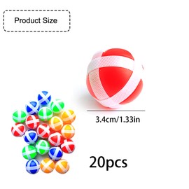 Tabanzhe 20 Pieces Velcro Balls - Game Accessories Interactive Toys Sturdy and Safe Target Game Sticky Balls Suitable for Kids Adults Indoor Outdoor Games (4 colors)