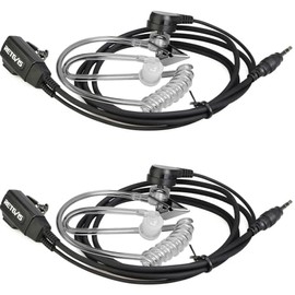 Retevis RB48 Walkie Talkie Headset with Mic 1 Pin 2.5mm, Transparent Acoustic Tube, Compatible with RB48 RT49 RT49B RT49P Two Way Radio, Walkie Talkie Earpiece(2 Pack)