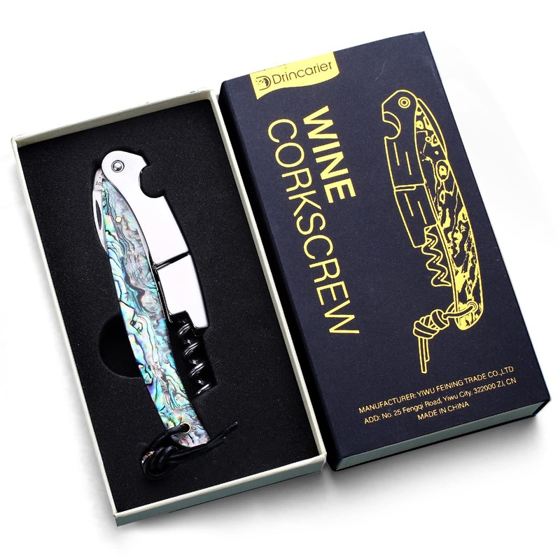 Drincarier Shell Handle Waiter Corkscrews-Wine Openers,Corkscrew Bottle Openers,3-in-1 Wine Key