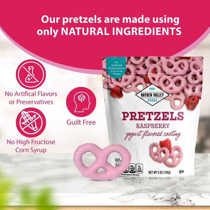 Hayden Valley Foods Raspberry Yogurt Flavored Covered Pretzels | 5