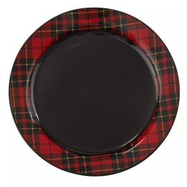 Park Designs Sportsman Plaid Ceramic Dinnerware Red Black Plate Bowl Mug Park - Dinner Plate