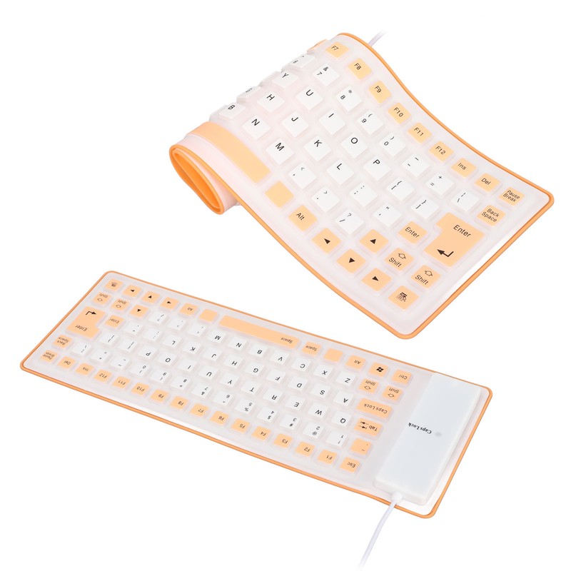 Silicone Keyboard Fully Sealed Design Lightweight Portable Silent Soft Comfortable