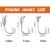 Fishing Jig Head Hooks - 12/24pcs Fishing Tube Jig Heads