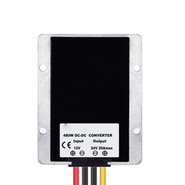 QJFCare DC/DC 12V to 24V Boost Converter 20A 480W Step Up Voltage Regulator Module Car Power Supply Voltage Transformer, Power Adapter Voltage Booster, for Golf Cart Car Truck Vehicle Boat Aluminum