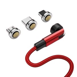 Fast Charging Rotating Magnetic Charging Cable, 7-pin 3-in-1 Magnetic Phone Data Transfer Cable, Universal Phone Accessories Smartphone Electronic Cellphone Charger - Color: SLIVER, length: 3.3 FT