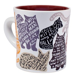 Literary Cat Mug - Kitten Quotes From Famous Writers Authors and Other Feline Lovers - Comes in a Fun Gift Box