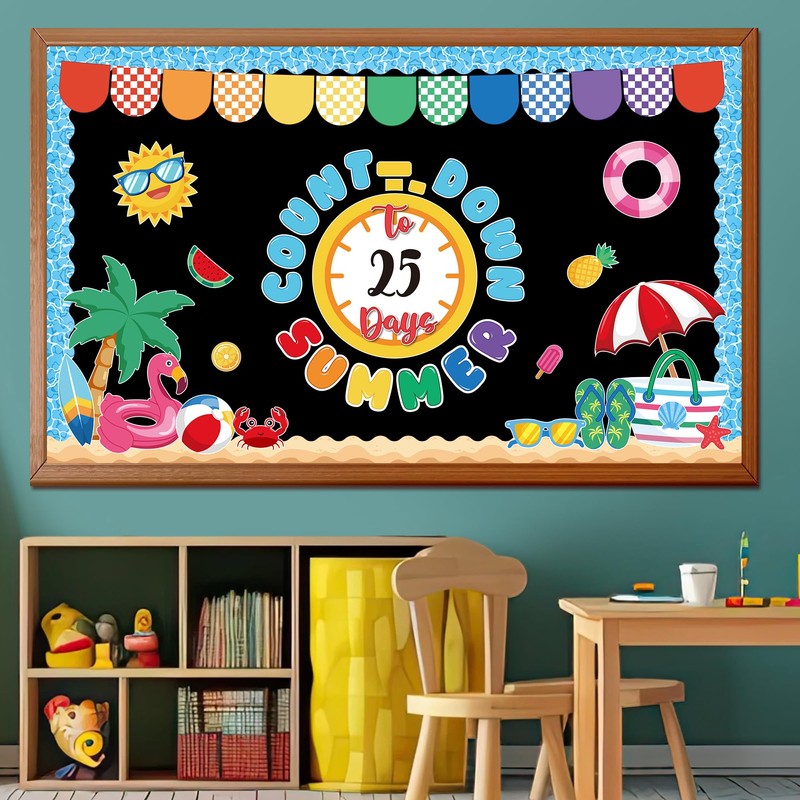 Countdown to Summer Bulletin Board Set Beach Bulletin Board Decorations