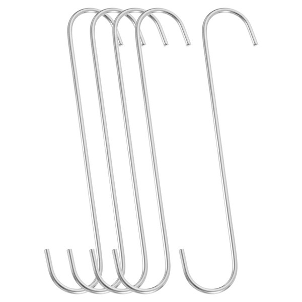 sourcing map 5Pcs S Hooks for Hanging, 11.8 Inch Extra