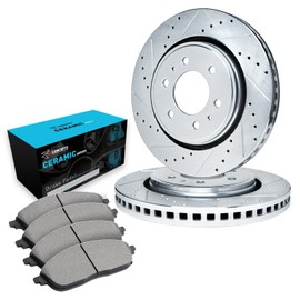 R1 Concepts Front Brakes and Rotors Kit |Front Brake Pads| Brake Rotors and Pads| Ceramic Brake Pads and Rotors|fits 2003-2022 Toyota 4Runner, FJ Cruiser, Hilux, Tacoma