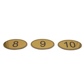 NanTun ABS Engraved 9cm x 5.5cm Oval Table Numbers Pubs Restaurants Clubs - Golden 1 to 20