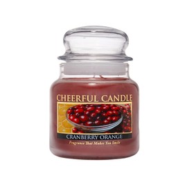 A Cheerful Giver - Cranberry Orange Scented Glass Jar Candle (16 oz) with Lid & True to Life Fragrance Made in USA