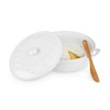 Twine Ceramic Brie Baker with Acacia Wood Spreader, Brie Baking