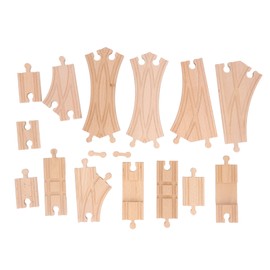 Wooden Train Track Set for Toddlers Assembly Kit Building Toys Educational DIY Wooden Train Track Expansion Pack Pack D