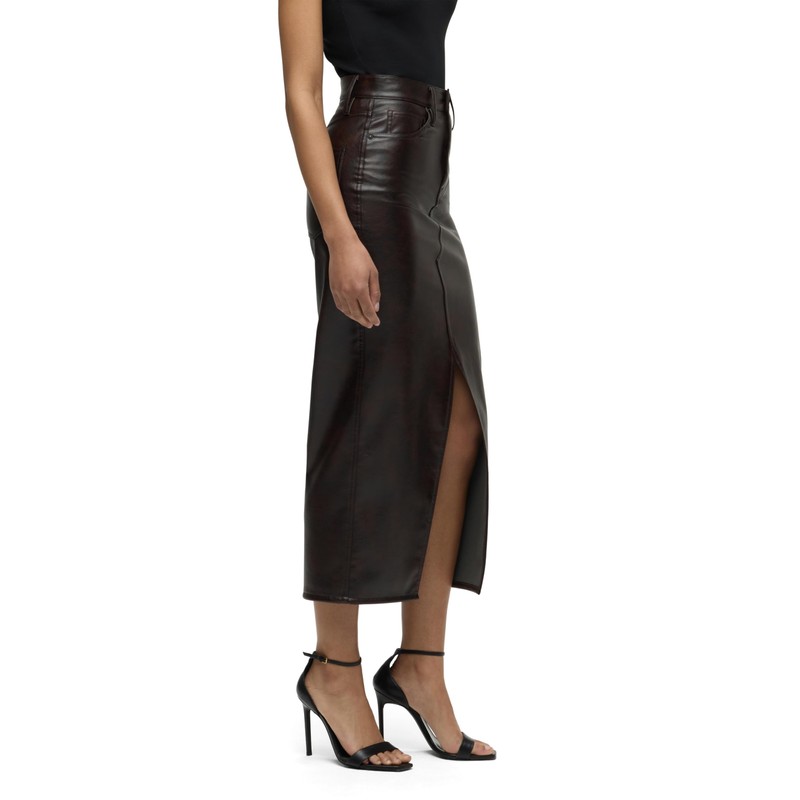 HUDSON Women's Reconstructed Skirt, Marbled Vegan Leather