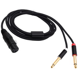 CybNemo XLR to Dual 6.35mm 1/4 TS Y Splitter Cable Double 6.35mm Male Mono to 3 Pin XLR Female Audio Converter Adapter Cord Wire for Amplifier Mixer Microphone -2M/6.6FT (Dual 1/4 to XLR Female)