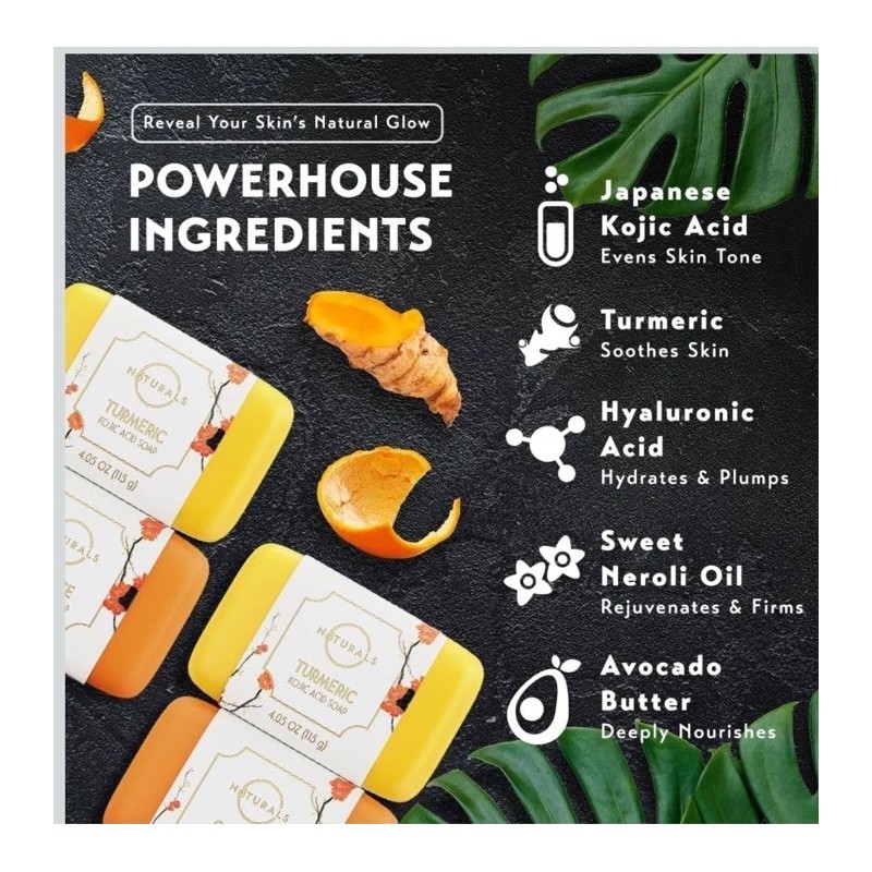 O Naturals Kojic Acid Soap, Turmeric & Orange + Exfoliating