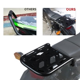 LUXEMOTO Rear Rack for KLX 230, Motorcycle Black Luggage Rack Cargo Carrier Rear Tail Storage Luggage Shelf Bracket with Hand Grip for Kawasaki KLX 230 2020-2024 Accessories