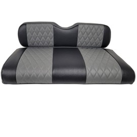 Huskey Parts Company 4PCS Charcoal Gray Golf Cart Seat Covers Diamond Stitching Compatible with Yamaha Drive G29 2007-2016, Drive 2 2017+, Marine Grade Vinyl, Custom Fit, Staple On