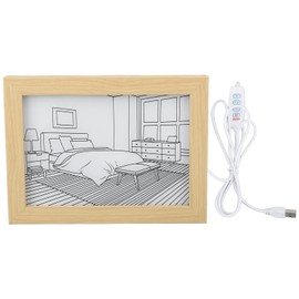 Light Up Painting LED Luminous Lighting Painting 3 Lighting Modes USB Powered Acrylic Wood DIY Lighting Painting Decoration for Home Bedroom Office S 9.1x6.7x1.2in