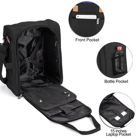 17X13X8 Inches JetBlus Airlines Personal Item Under Seat Duffel bag Suitable for Major Airlines including Spirit, Jetblue, Frontier, and American - Duffel Bag Design (Black)