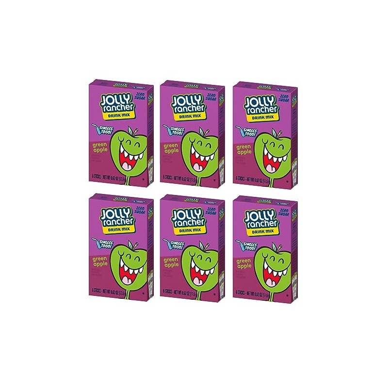 SINGLES TO GO! Jolly Rancher Green Apple, 6 Boxes with
