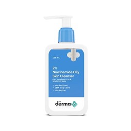The Derma Co Limpiador de piel grasa de niacinamida al 2% para pieles sensibles, grasas y mixtas, 4.2 fl oz, no irritante, sin jabón, sin secado, limp