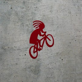 Decal Stickers of Kokopelli Riding Bicycle S (Burgundy) (Set of 2) Premium Waterproof Vinyl Decal Stickers for Laptop Smartphone Car Dirt Bike Wall Room Mason Jar Bathtub Door -ANDstic546334RE040522