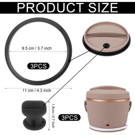 6PCS Seal Ring & Replacement Stopper for Crock-Pot 20-Ounce Electric Lunch Box, Silicone Sealing Ring Gaskets Seal Parts Leak-Proof Lunch Box Accessories Parts BPA Free