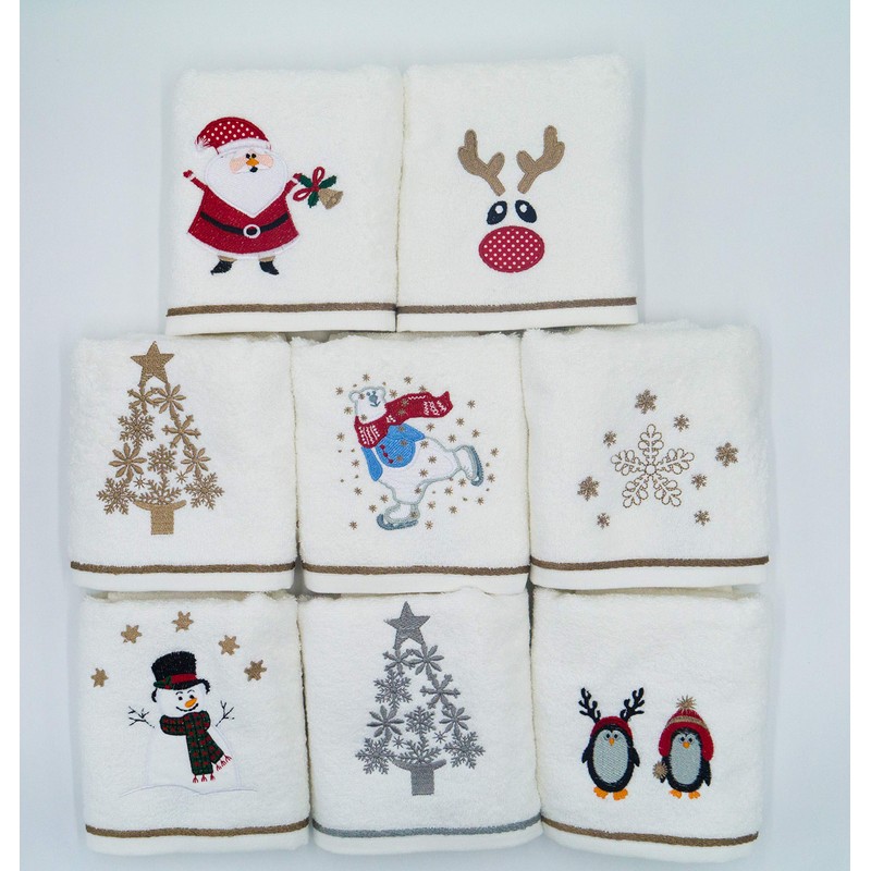 Lex's Linens Rudolph Embroidered Christmas Hand Towel