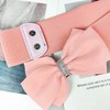 Choleeki Women's Elastic Bow Belt Wide Rhinestone Stretch Belts Ladies